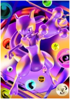 Purple futuristic Mewtwo artwork